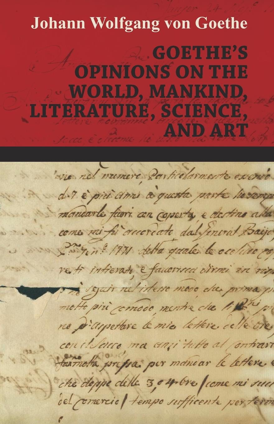 Vorderes Coverbild Goethe's Opinions on the World, Mankind, Literature, Science, and Art
