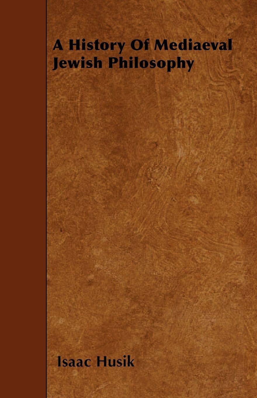 Vorderes Coverbild A History Of Mediaeval Jewish Philosophy