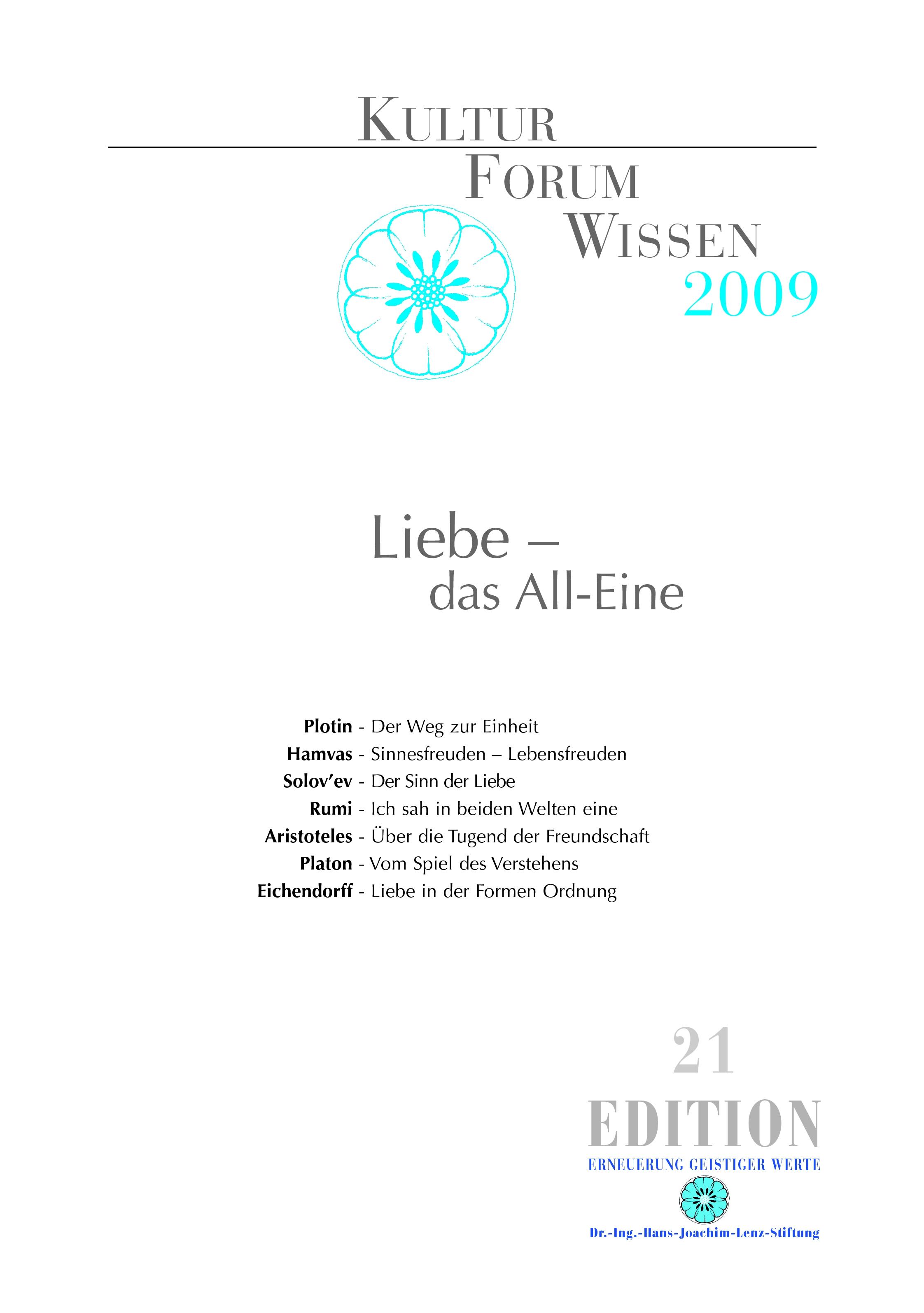 Vorderes Coverbild KulturForum Wissen 2009