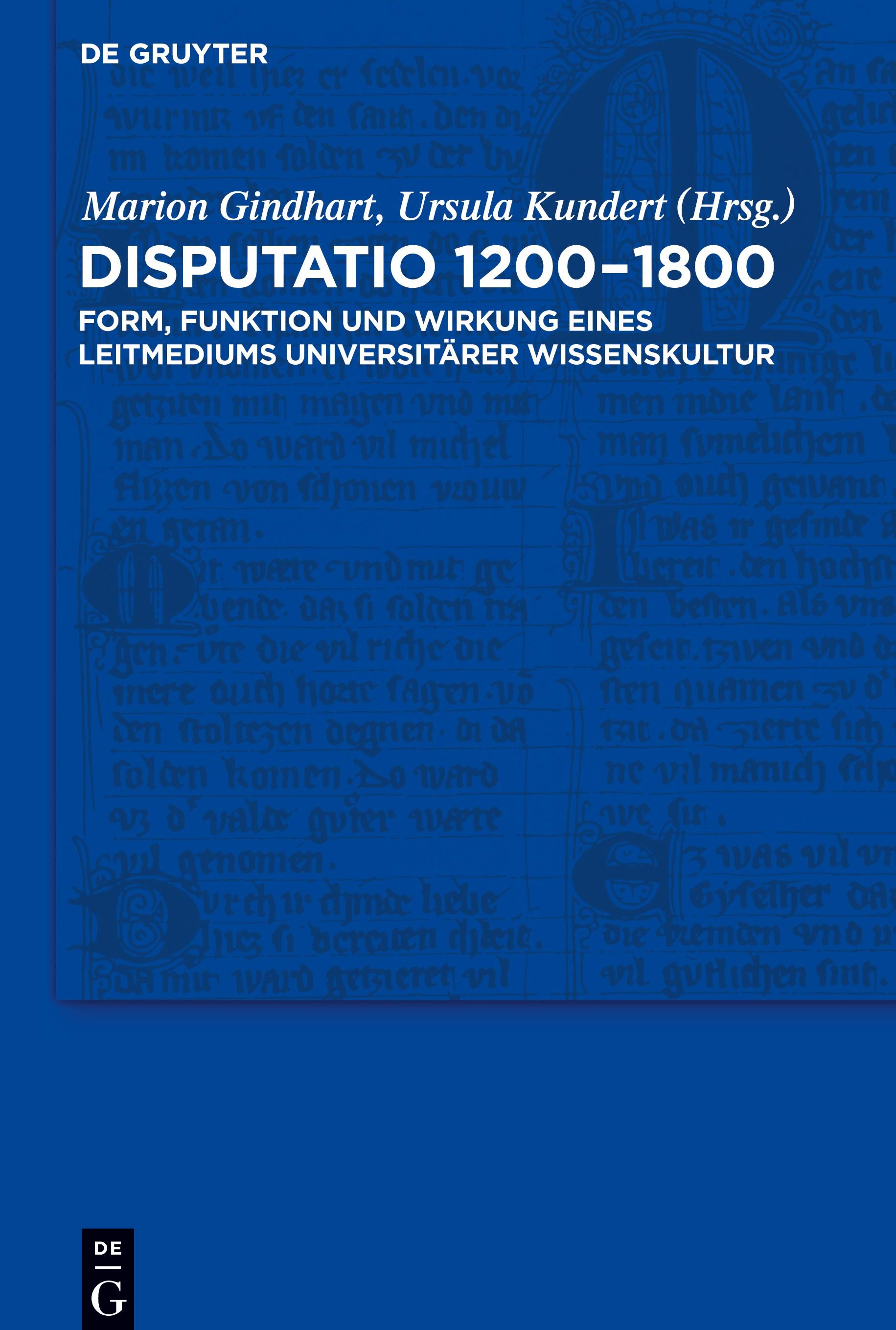 Vorderes Coverbild Disputatio 1200-1800