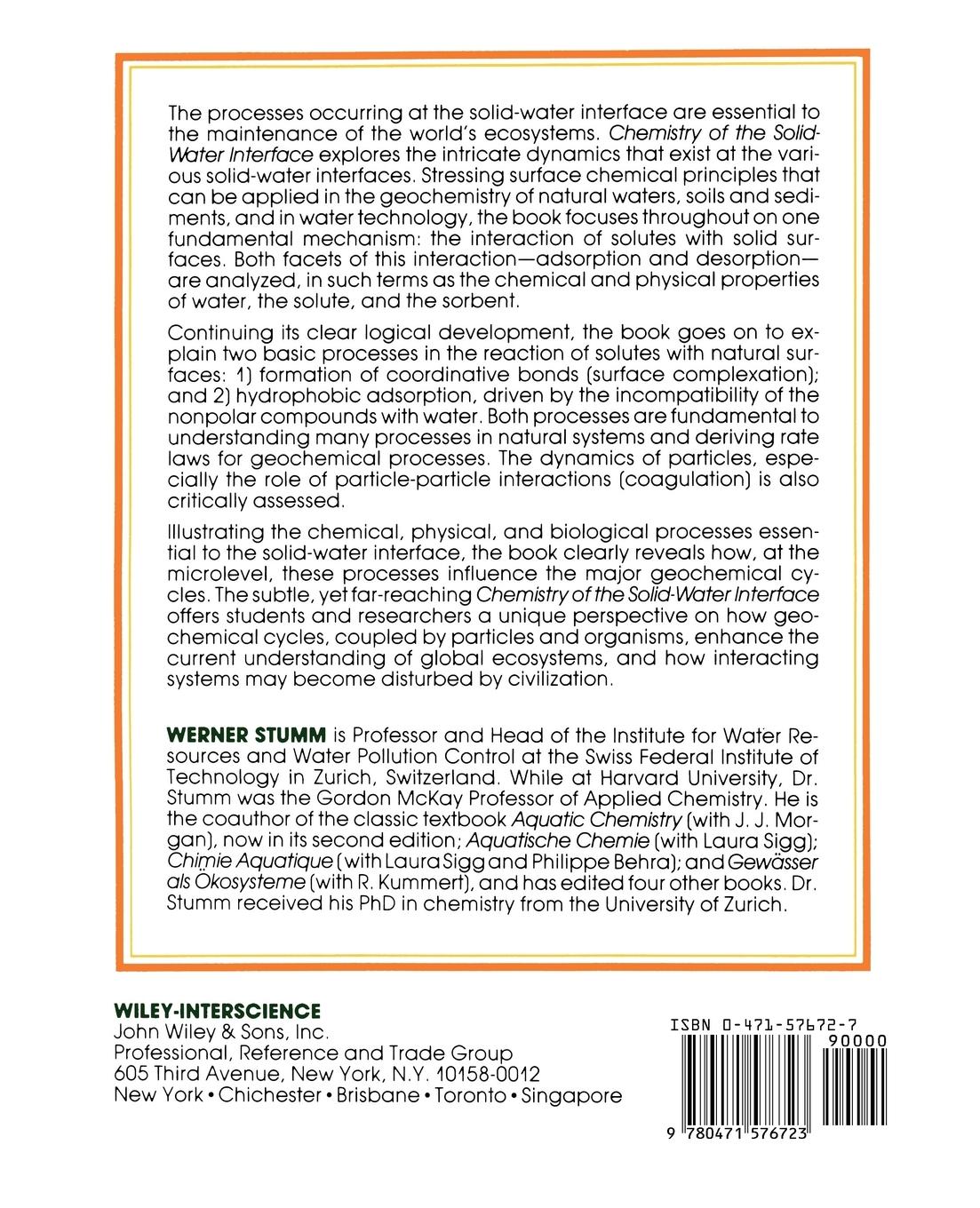 Rückseitencover Chemistry of the Solid-Water Interface