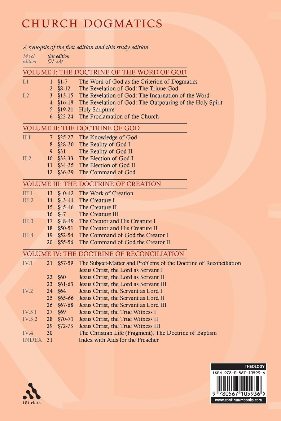 Rückseitencover Church Dogmatics Study Edition 11