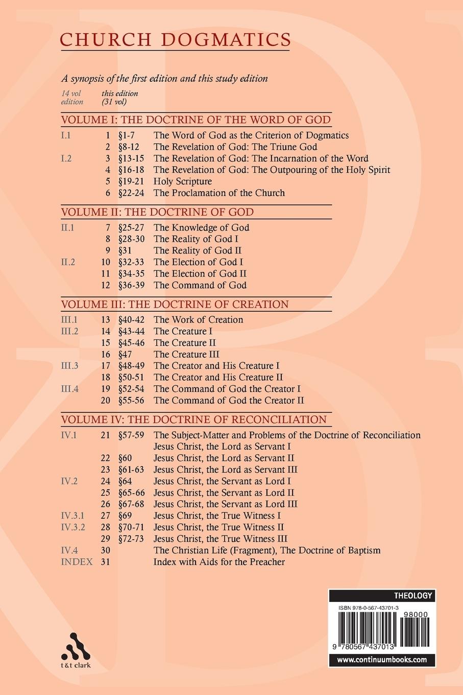 Rückseitencover Church Dogmatics Study Edition 10