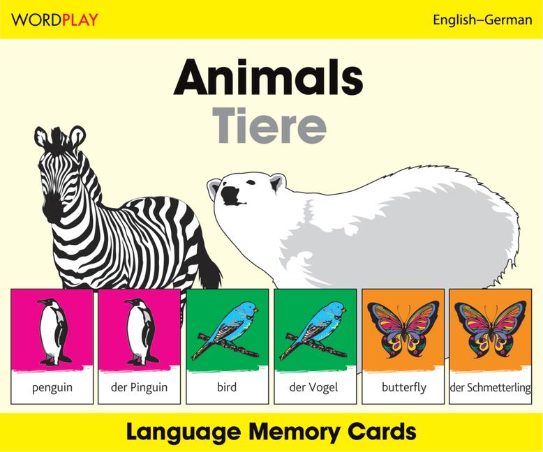Vorderes Coverbild Wordplay Language Memory Cards-Animals (English-German)