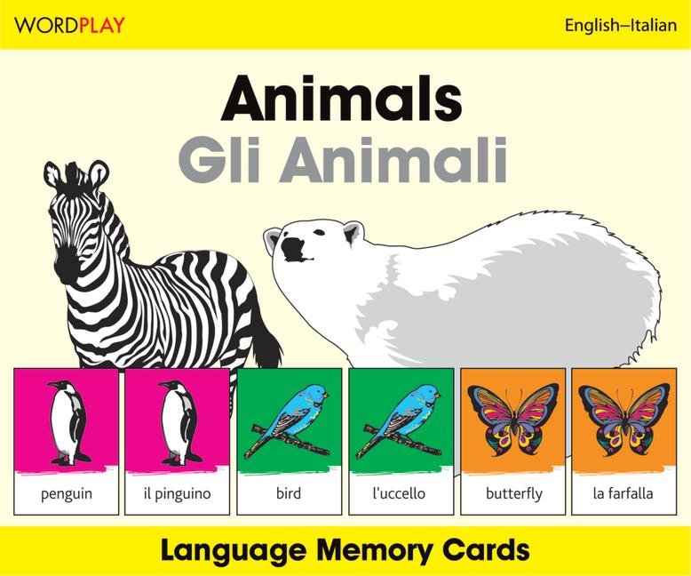 Vorderes Coverbild Wordplay Language Memory Cards-Animals (English-Italian)