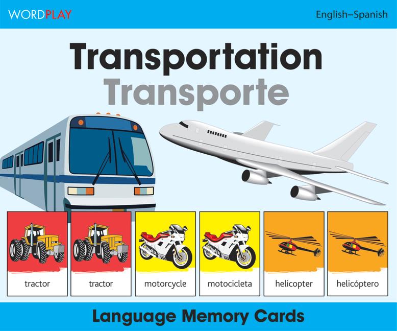 Vorderes Coverbild Wordplay Language Memory Cards-Transportation (English-Spanish)