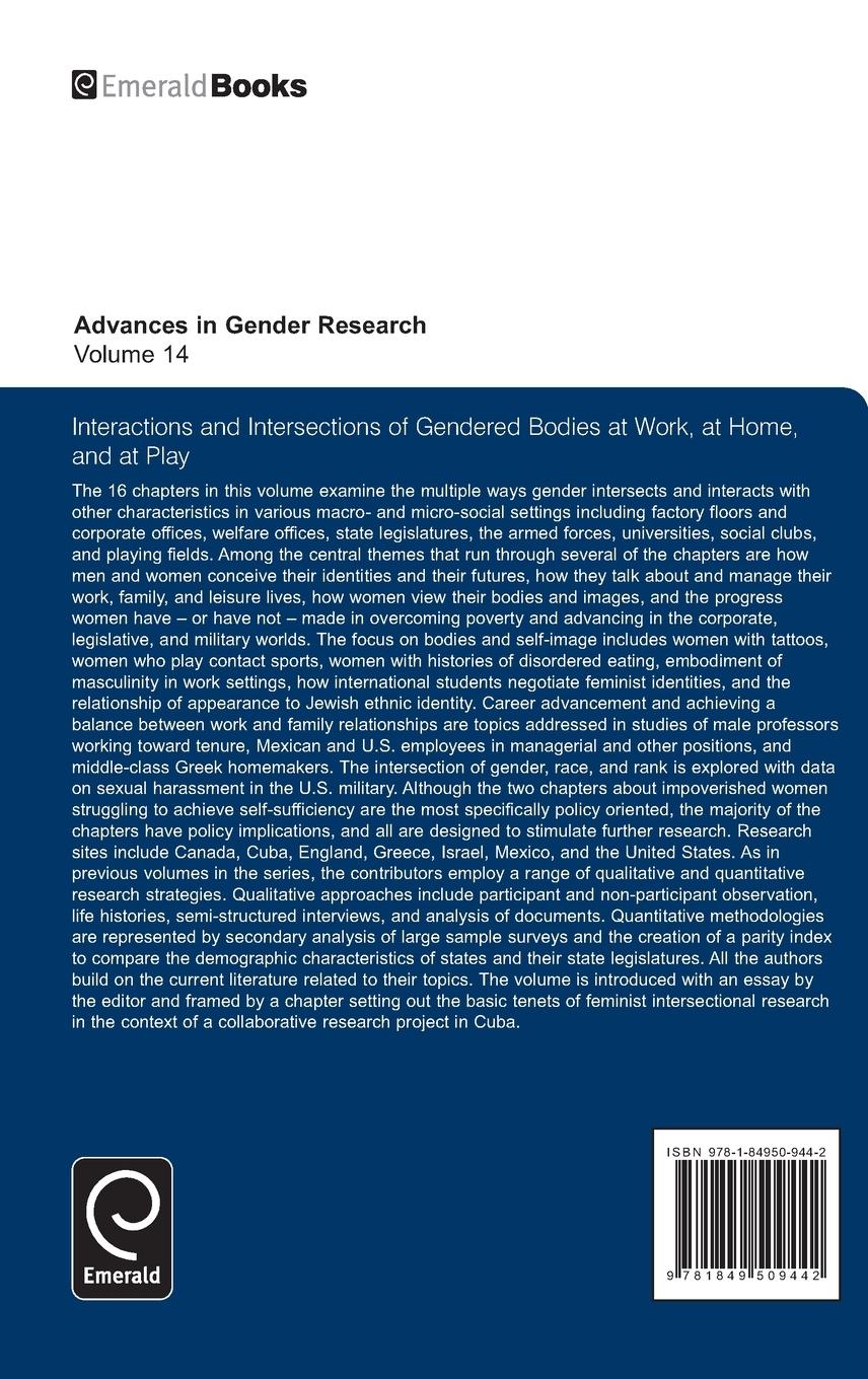 Rückseitencover Interactions and Intersections of Gendered Bodies at Work, at Home, and at Play