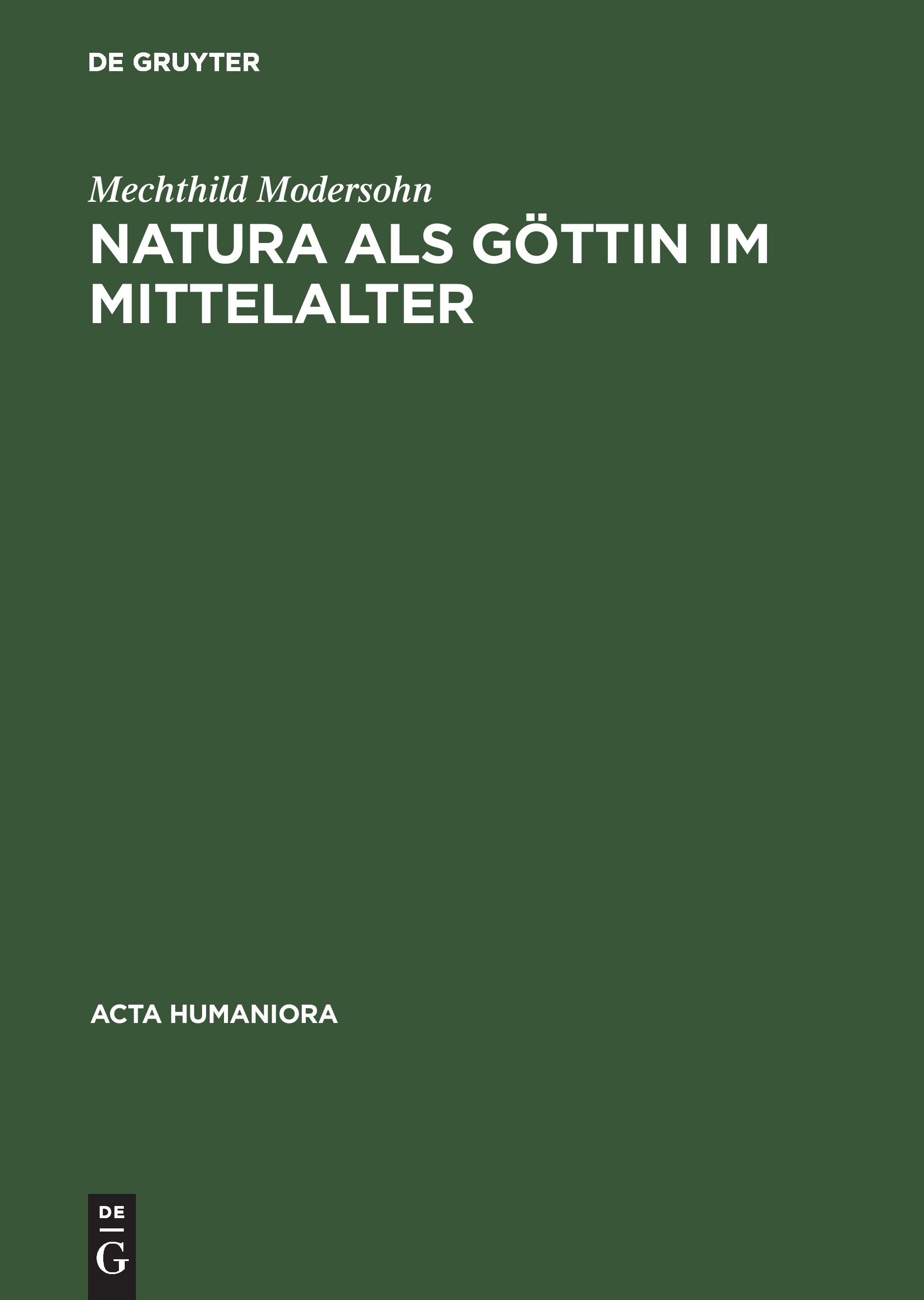 Vorderes Coverbild Natura als Göttin im Mittelalter