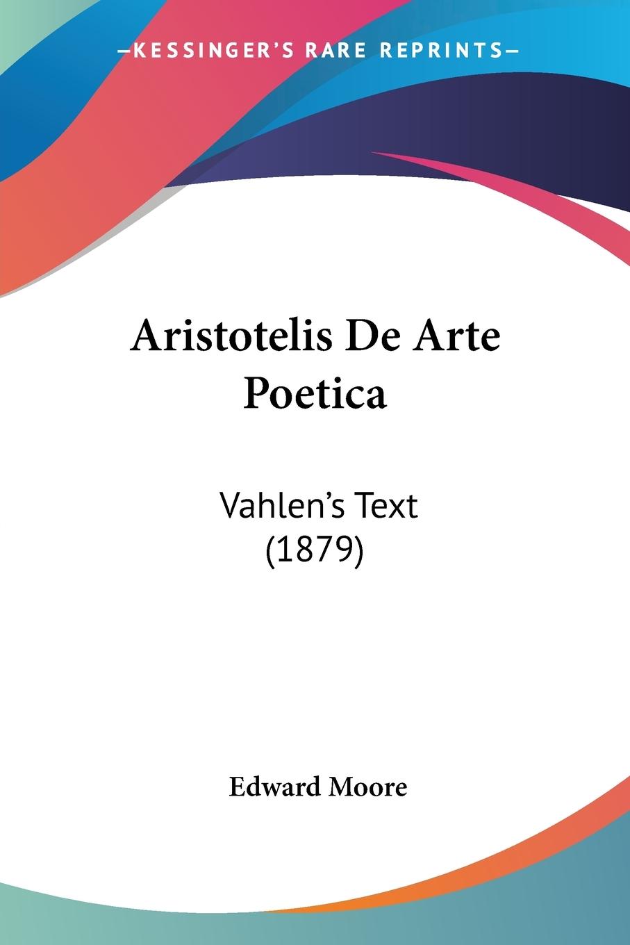 Vorderes Coverbild Aristotelis De Arte Poetica