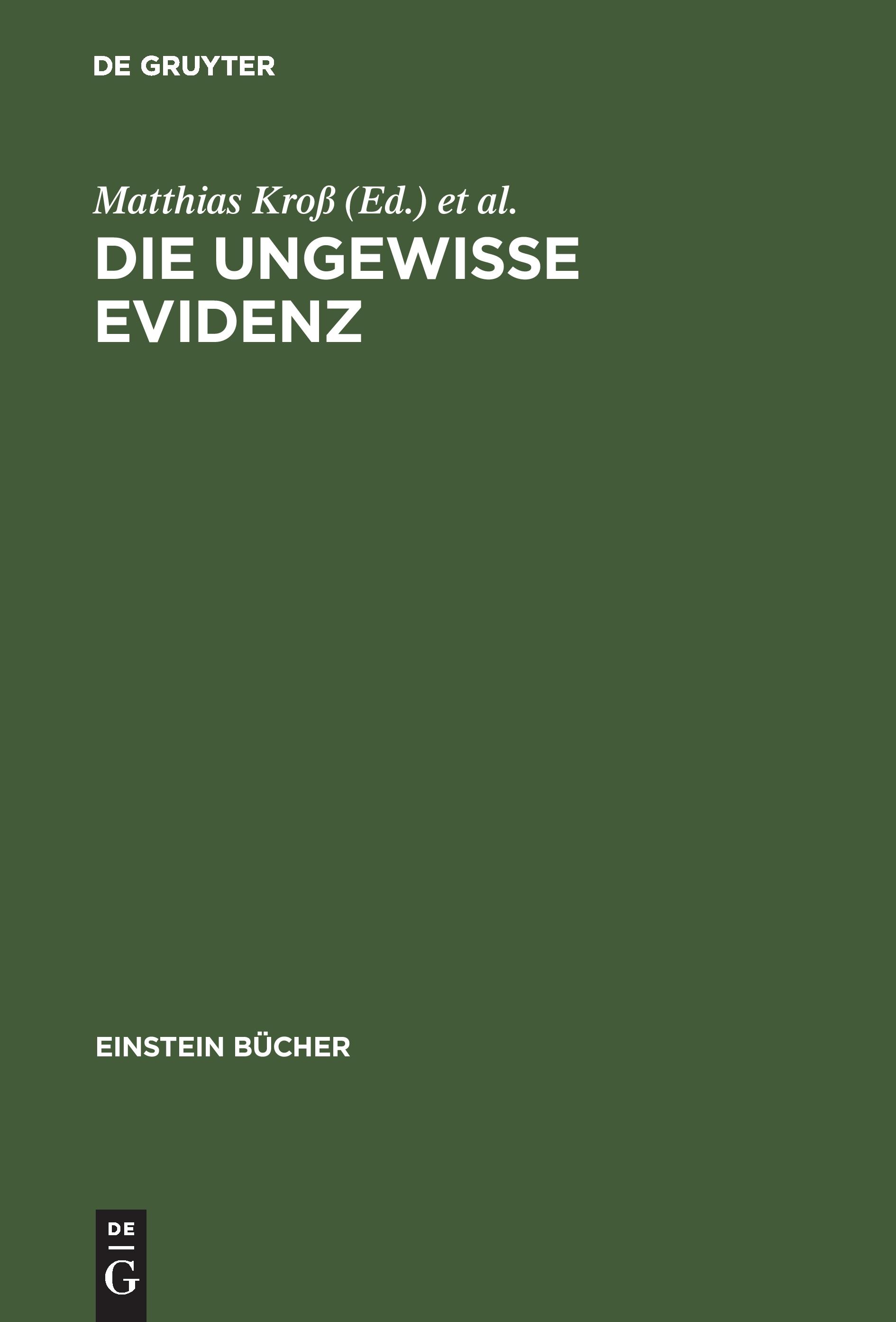 Vorderes Coverbild Die ungewisse Evidenz