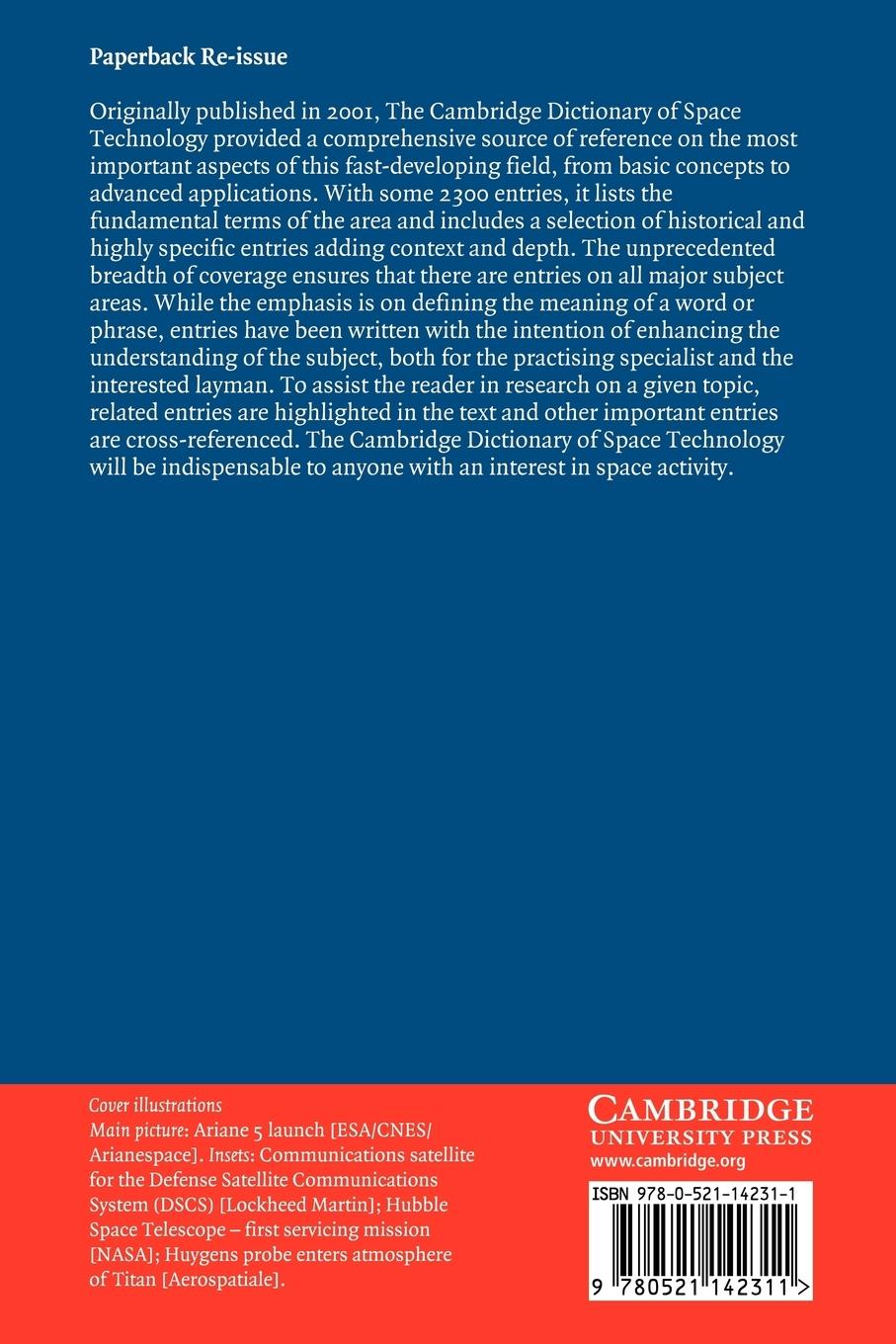 Rückseitencover The Cambridge Dictionary of Space Technology