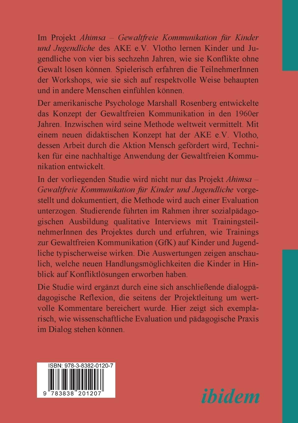 Rückseitencover "dann kann man das ja auch mal so lösen!" Auswertungsinterviews mit Kindern und Jugendlichen nach Trainings zur Gewaltfreien Kommunikation