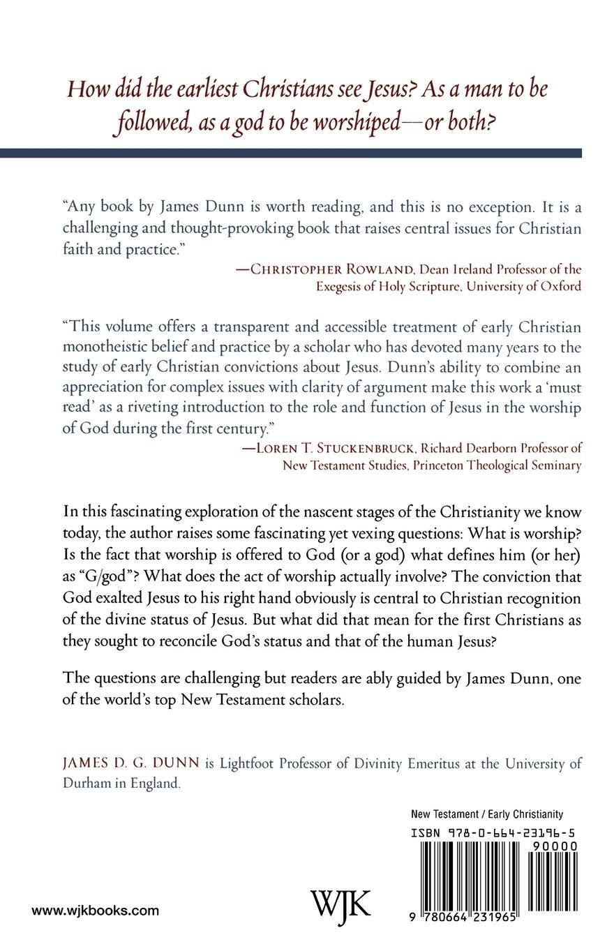 Rückseitencover Did The First Christians Worship Jesus?