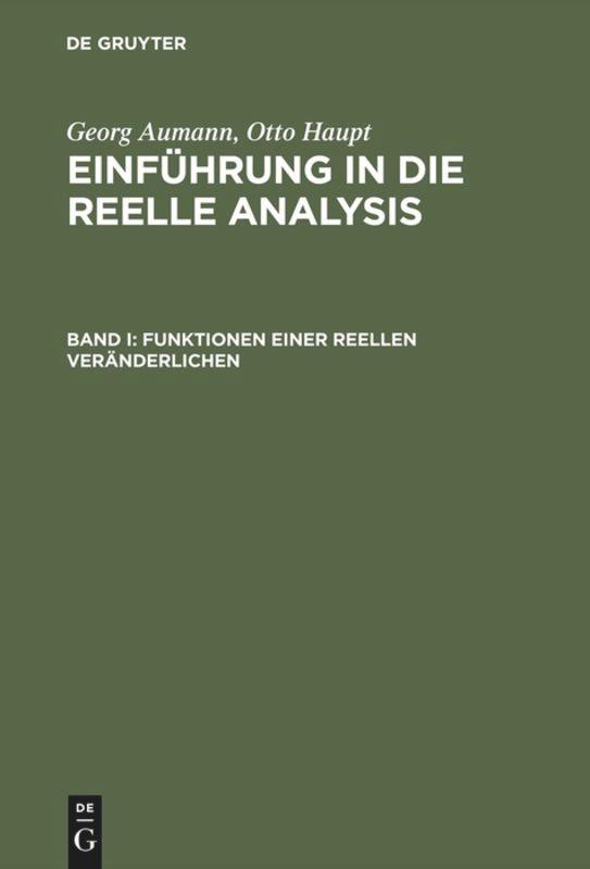Vorderes Coverbild Funktionen einer reellen Veränderlichen