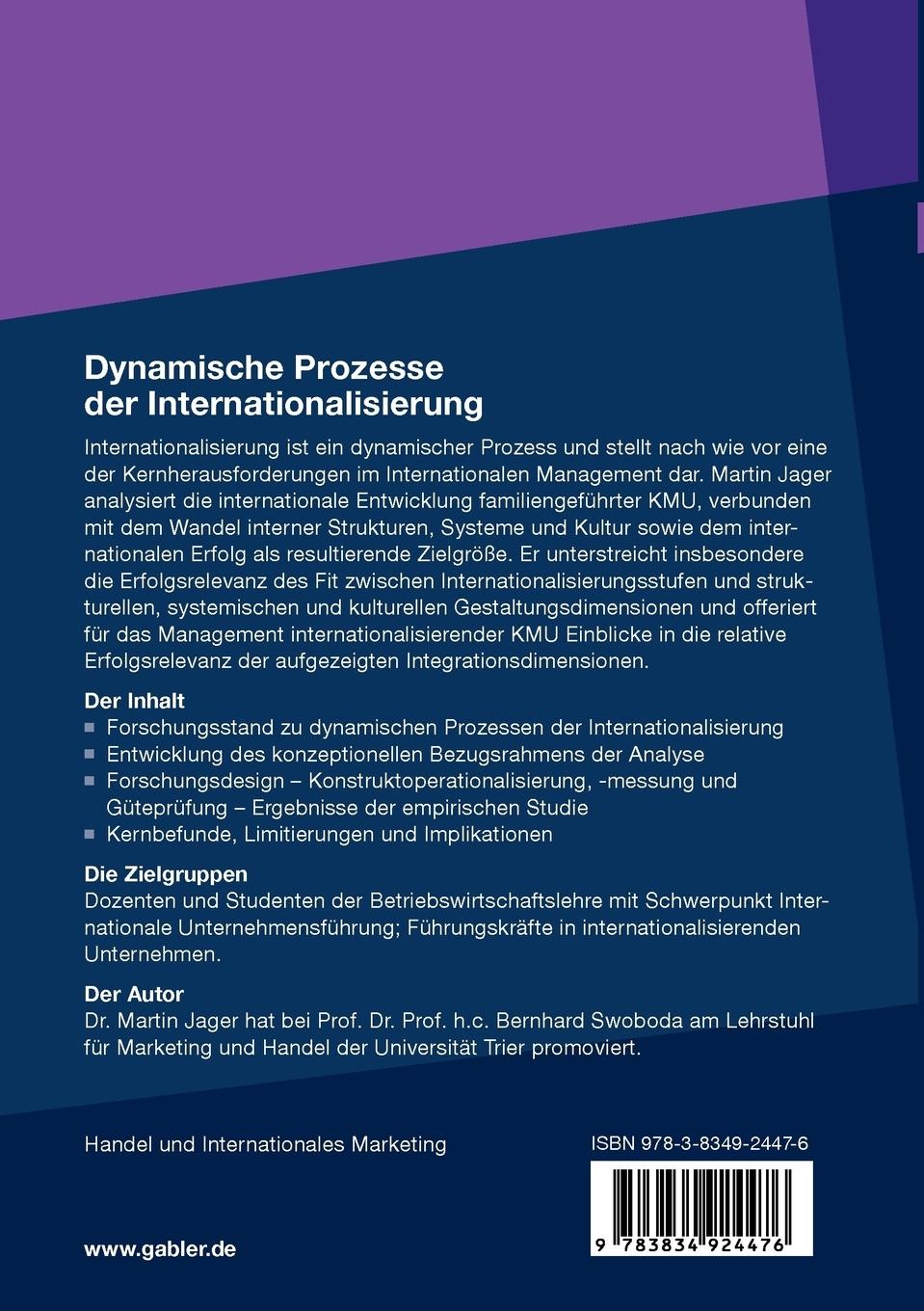 Rückseitencover Dynamische Prozesse der Internationalisierung