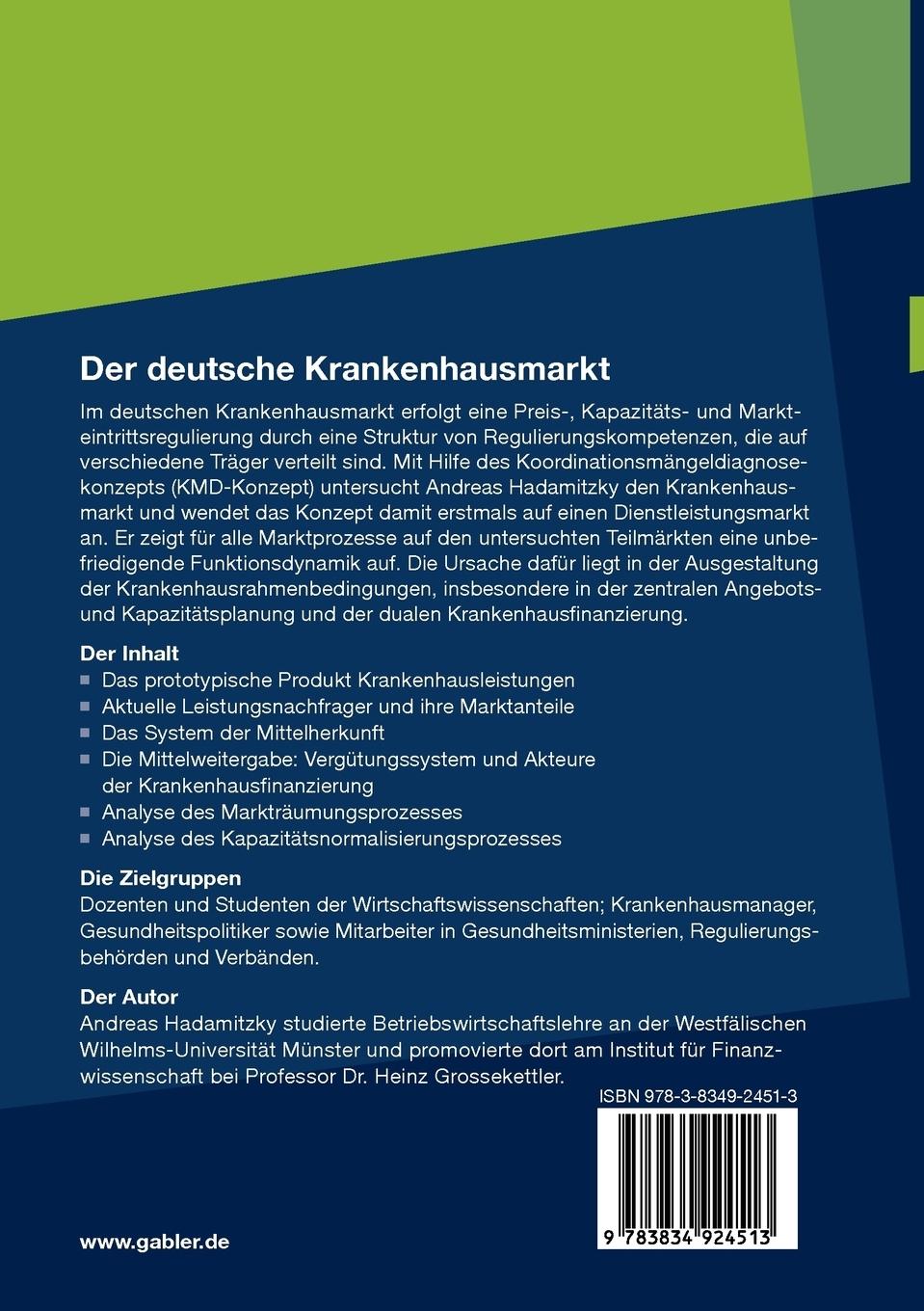 Rückseitencover Der deutsche Krankenhausmarkt