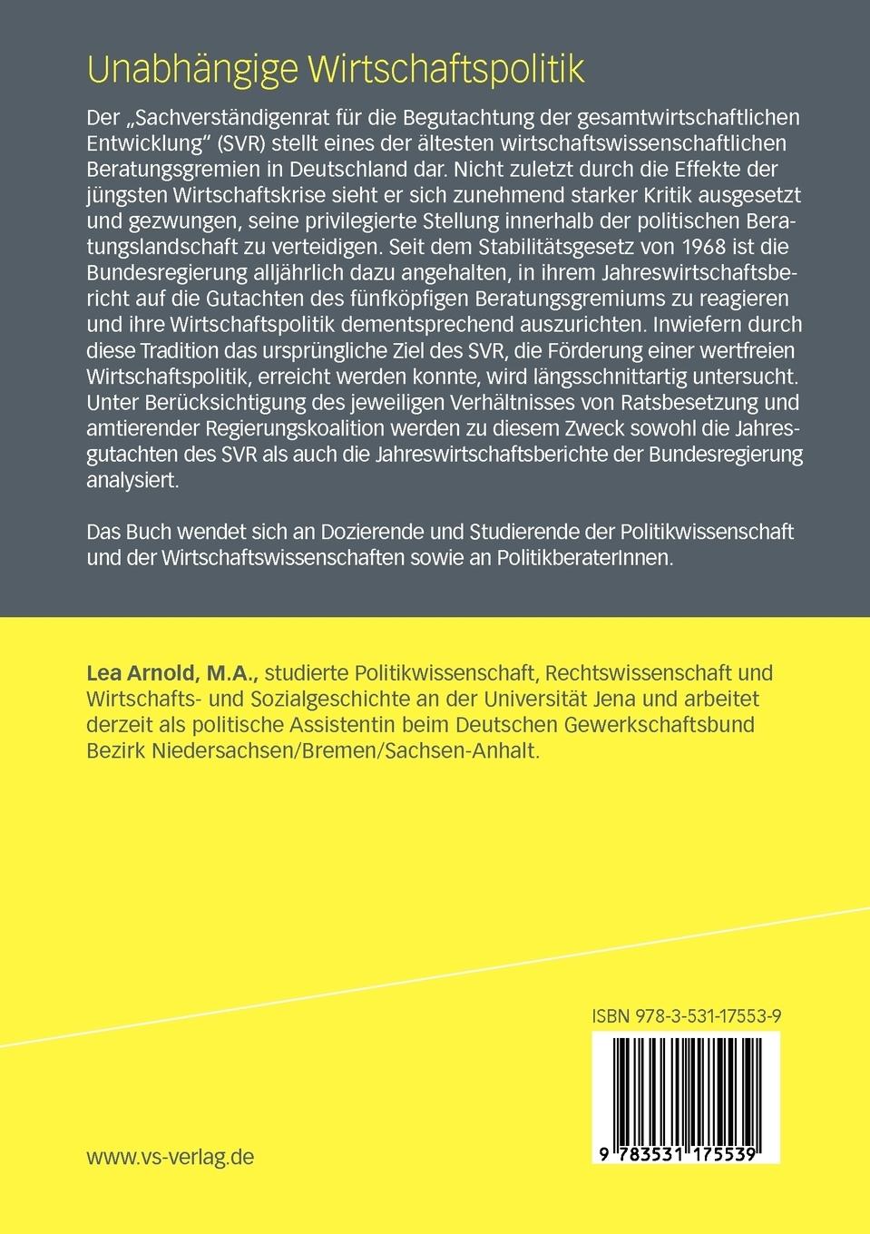 Rückseitencover Unabhängige Wirtschaftspolitik