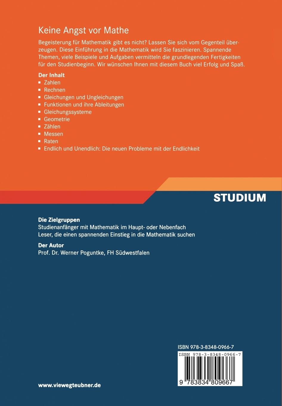 Rückseitencover Keine Angst vor Mathe