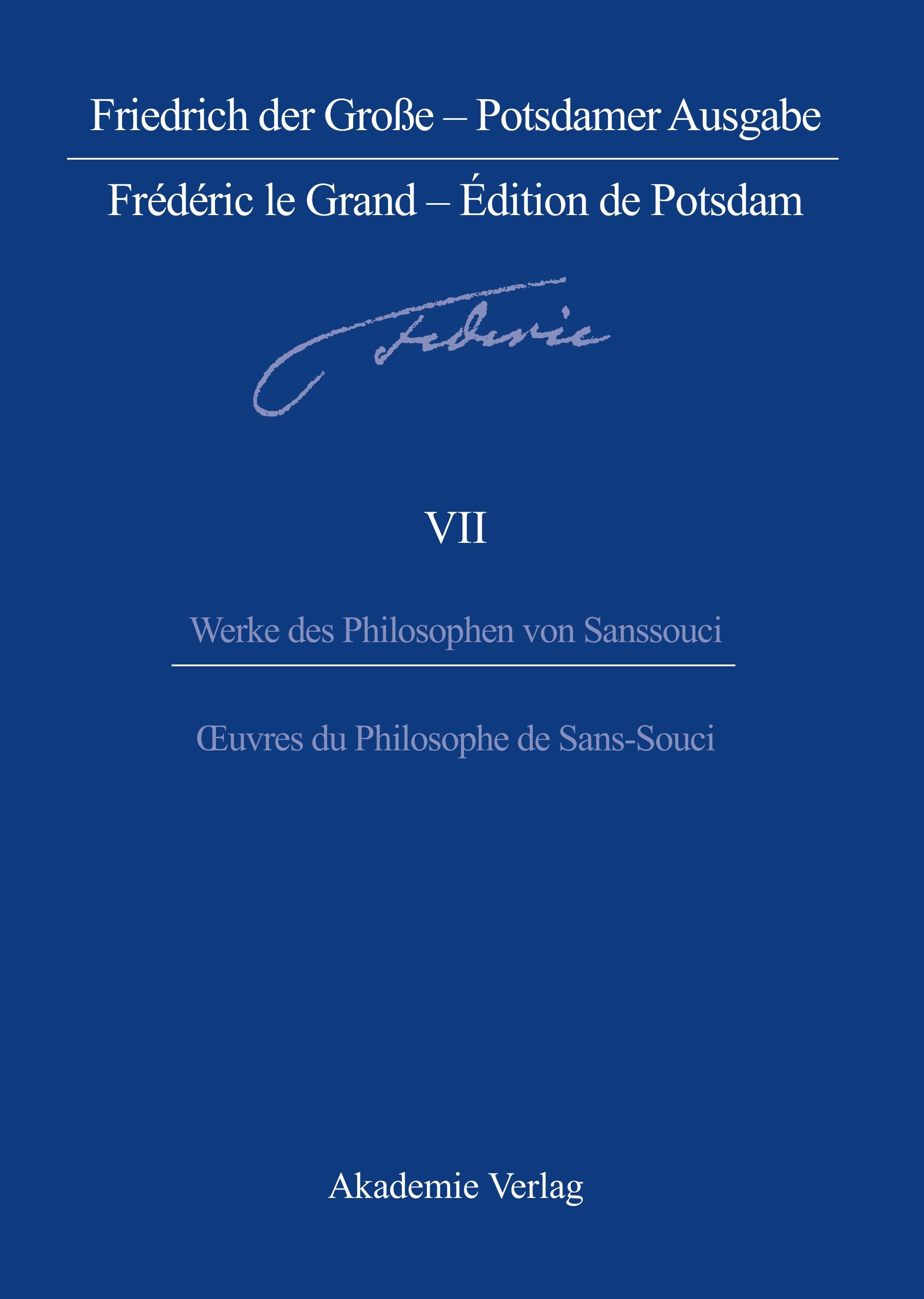 Vorderes Coverbild Werke des Philosophen von Sanssouci / Oeuvres du Philosophe de Sans-Souci