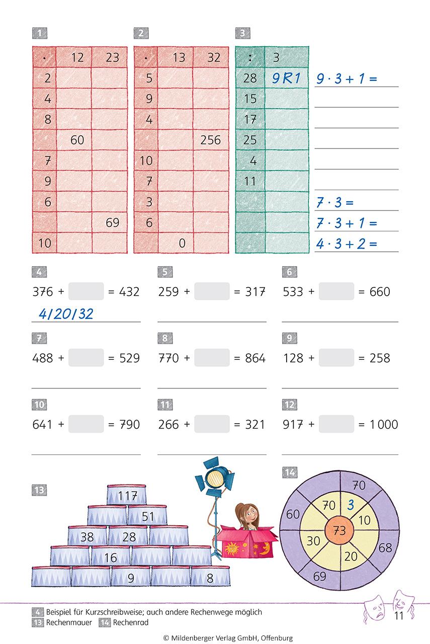 Beispielinhalt (Bild) Das Übungsheft 4. Mathe. Neubearbeitung