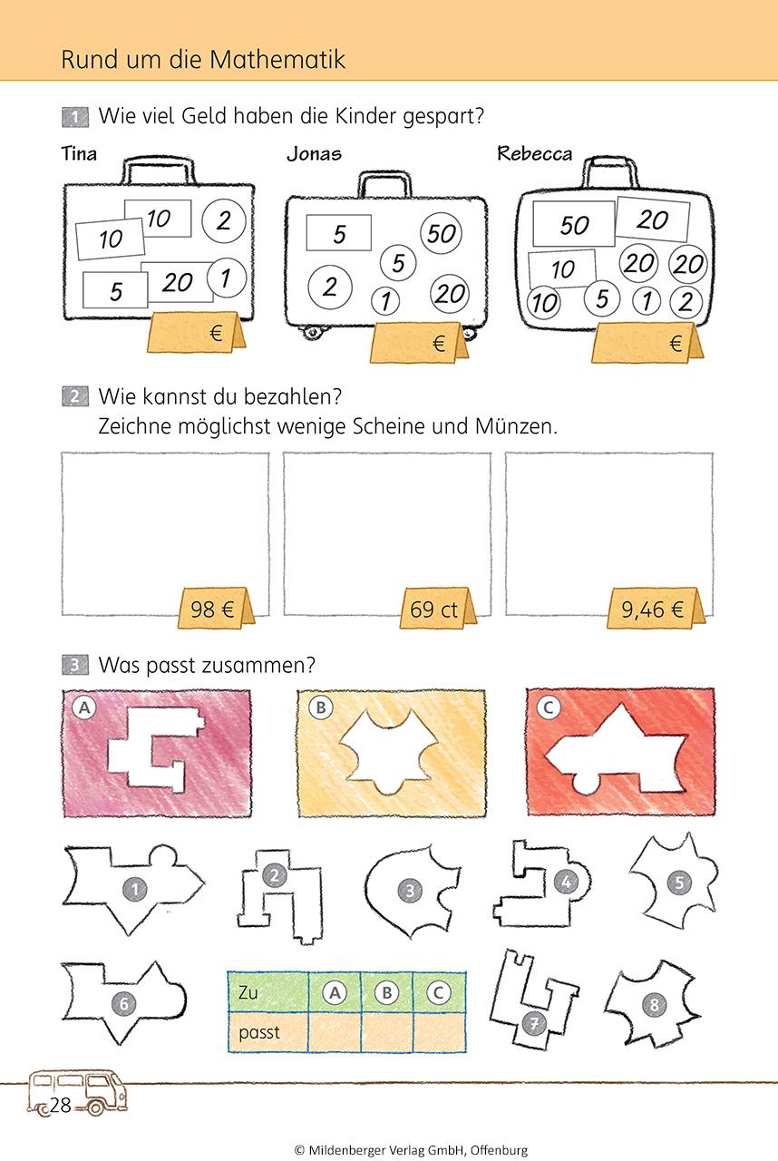 Beispielinhalt (Bild) Das Übungsheft 3. Mathe. Neubearbeitung