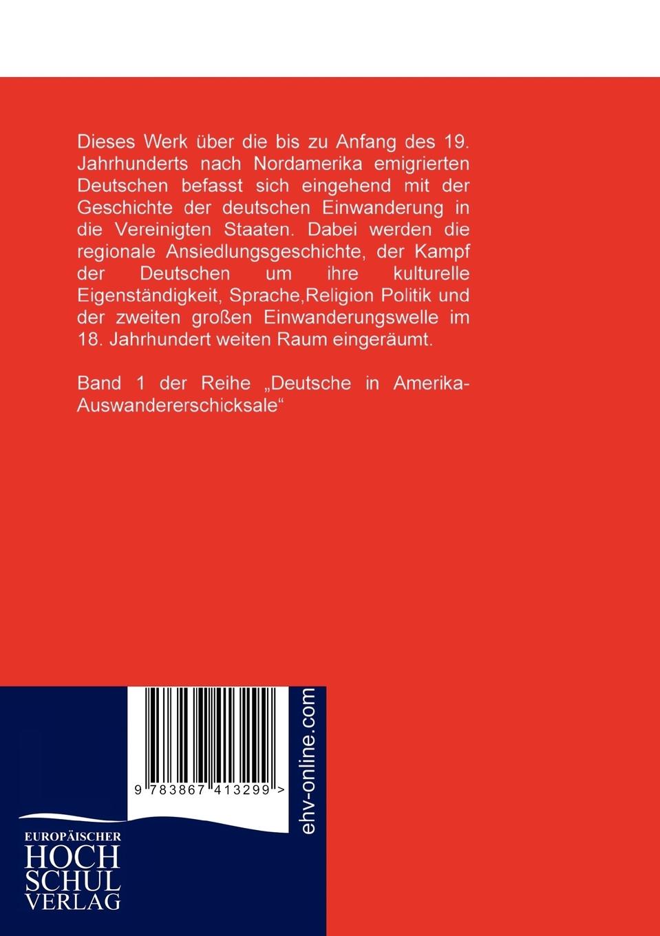 Rückseitencover Geschichte der Deutschen in Amerika