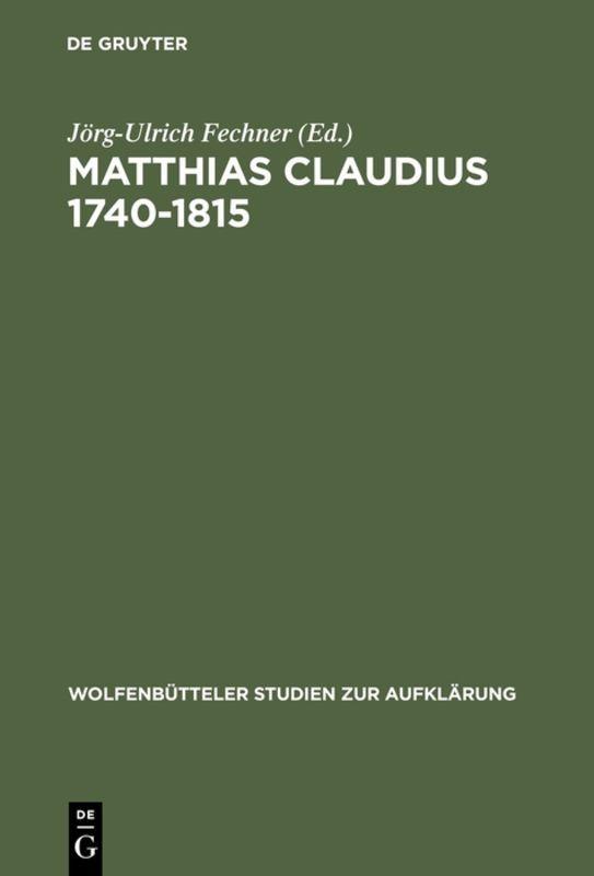 Vorderes Coverbild Matthias Claudius 1740-1815
