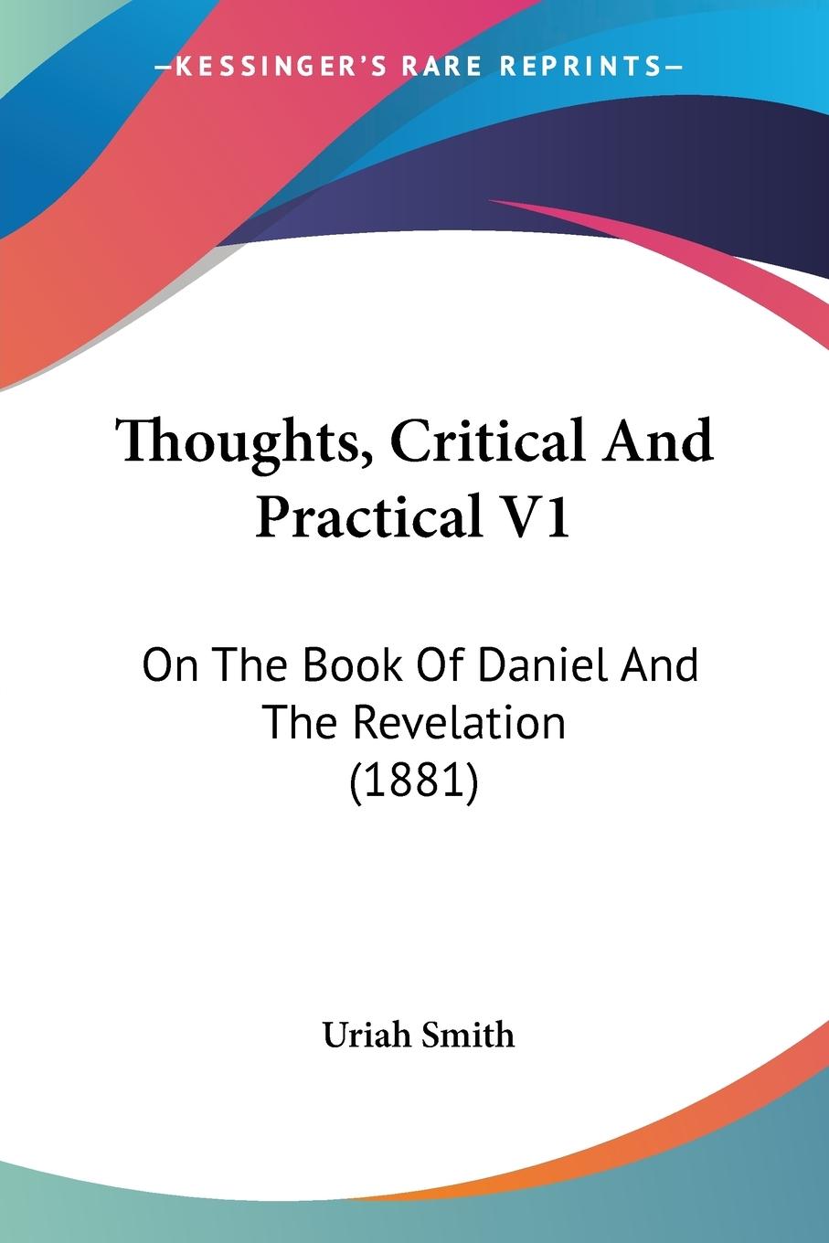 Vorderes Coverbild Thoughts, Critical And Practical V1