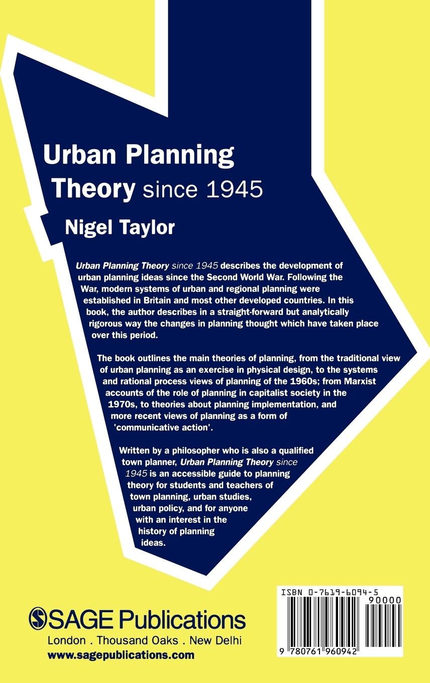 Rückseitencover Urban Planning Theory since 1945