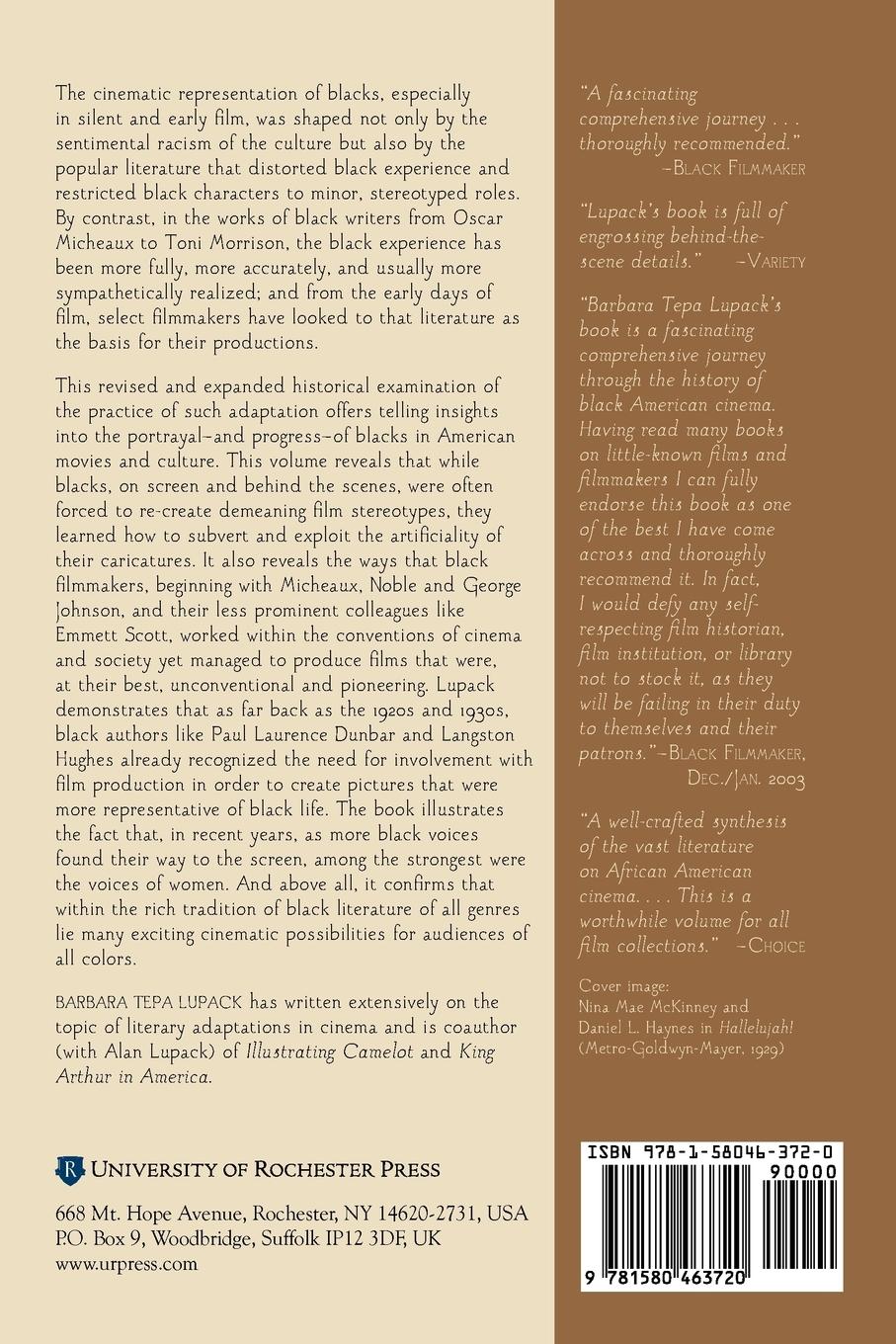 Rückseitencover Literary Adaptations in Black American Cinema