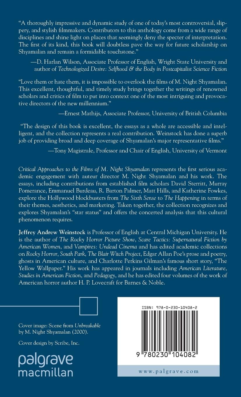 Rückseitencover Critical Approaches to the Films of M. Night Shyamalan