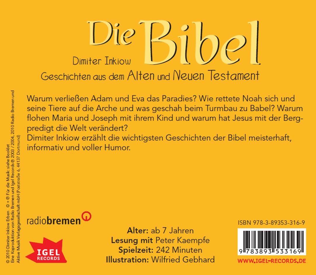 Rückseitencover Die Bibel. Geschichten aus dem Alten und Neuen Testament