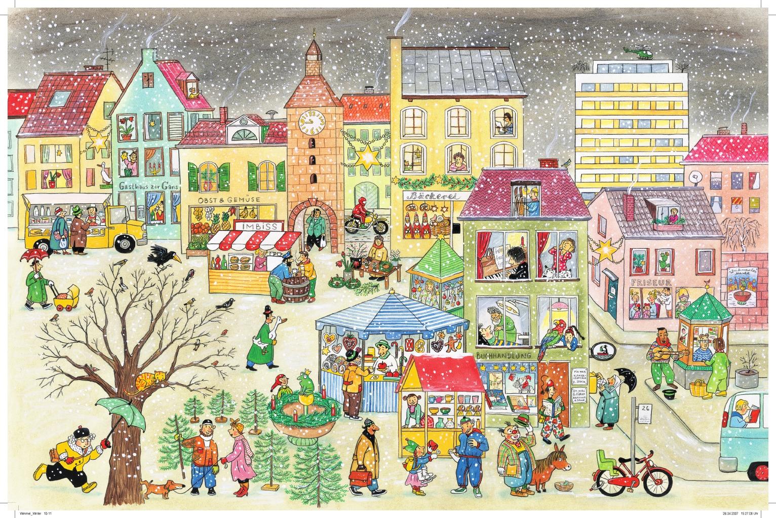 Beispielinhalt (Bild) Winter-Wimmelbuch