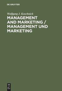 Vorderes Coverbild Management and Marketing / Management und Marketing