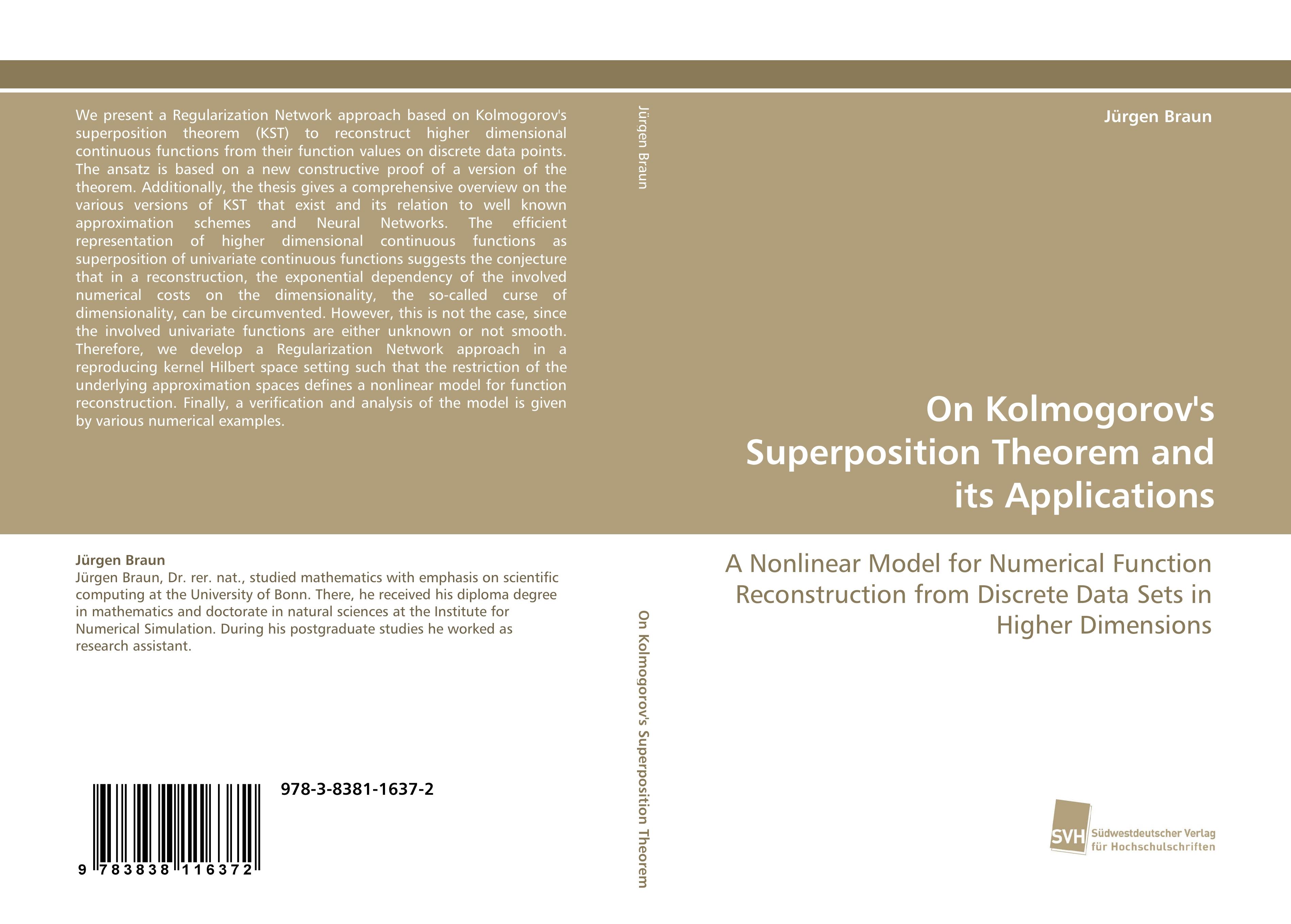 Vorderes Coverbild On Kolmogorov's Superposition Theorem and its Applications