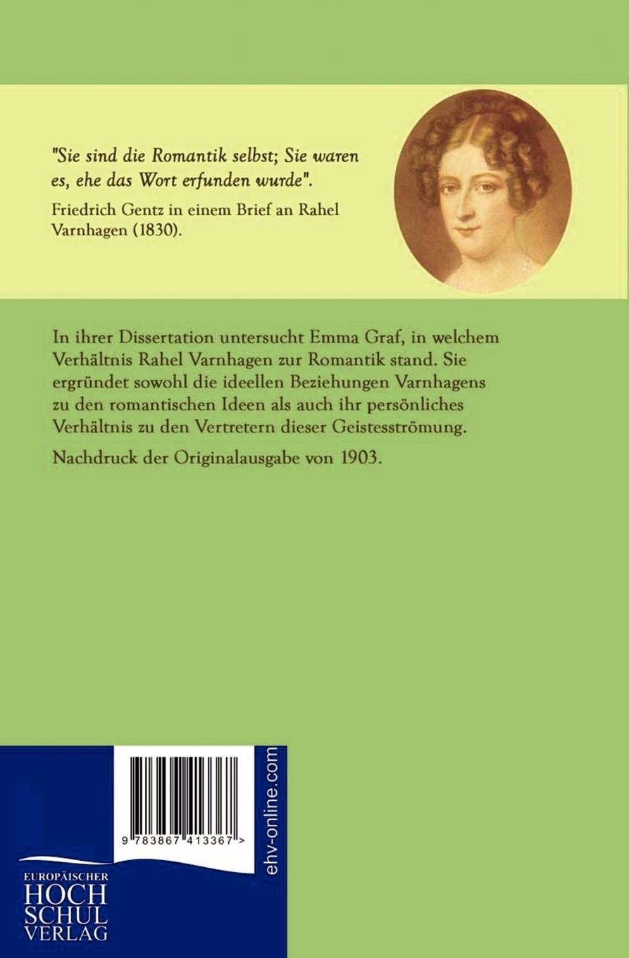 Rückseitencover Rahel Varnhagen und die Romantik