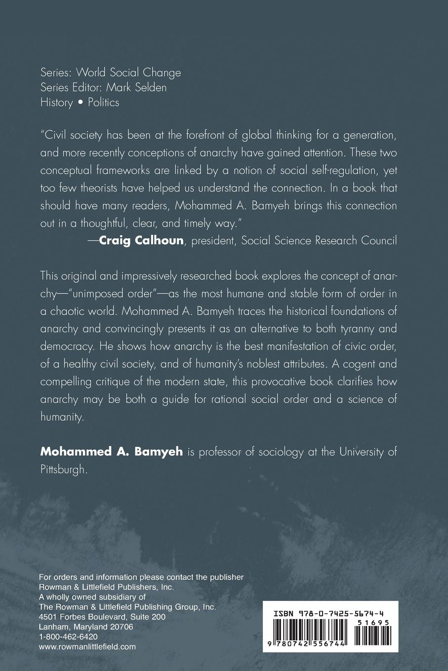 Rückseitencover Anarchy as Order
