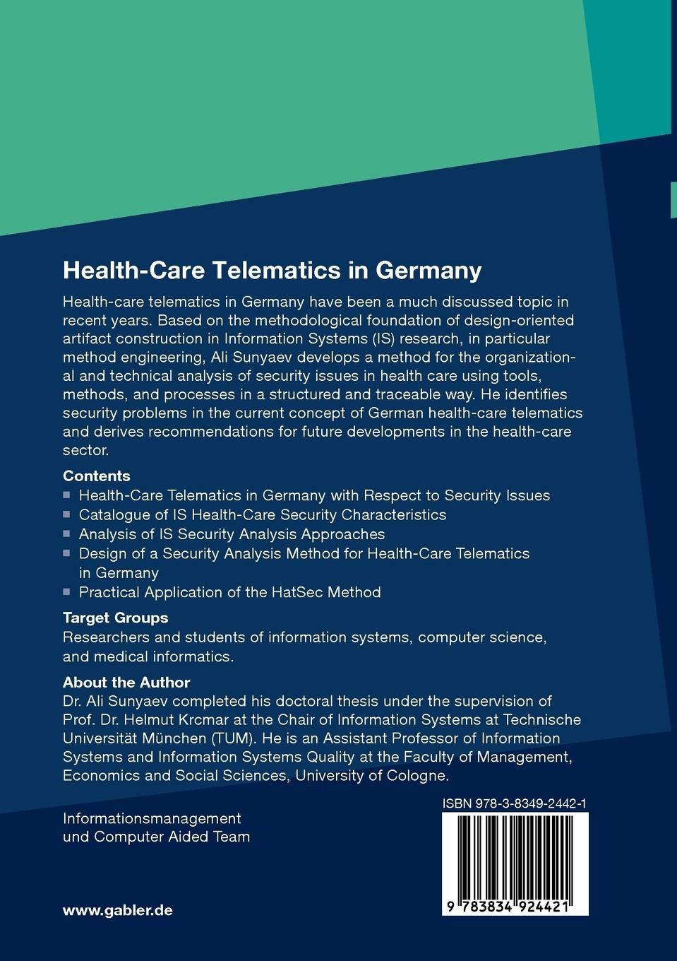 Rückseitencover Health-Care Telematics in Germany