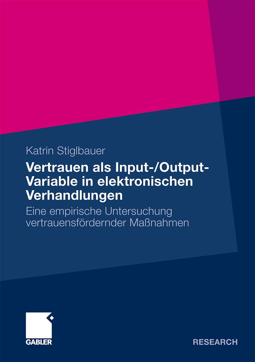 Vorderes Coverbild Vertrauen als Input-/Output-Variable in elektronischen Verhandlungen