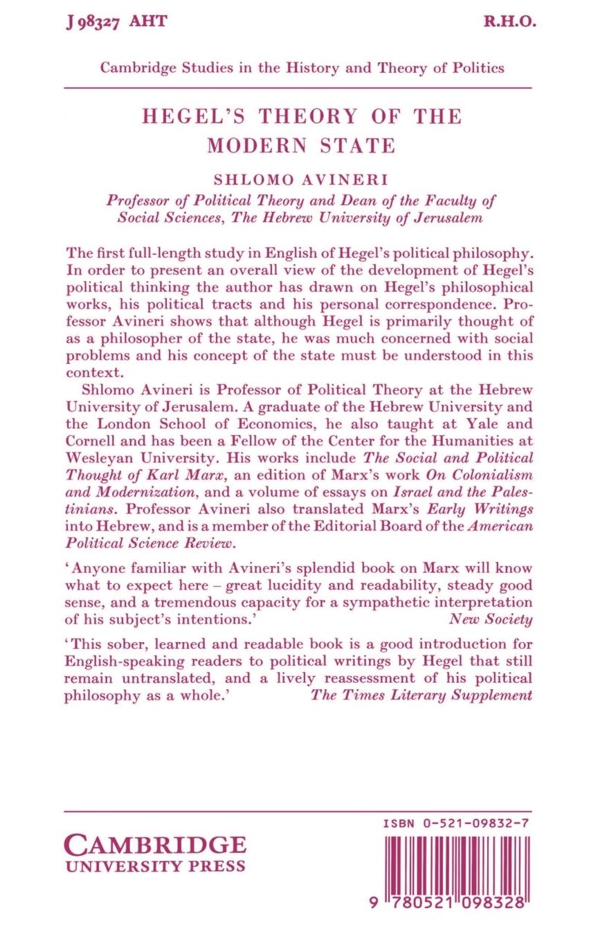 Rückseitencover Hegel's Theory of the Modern State