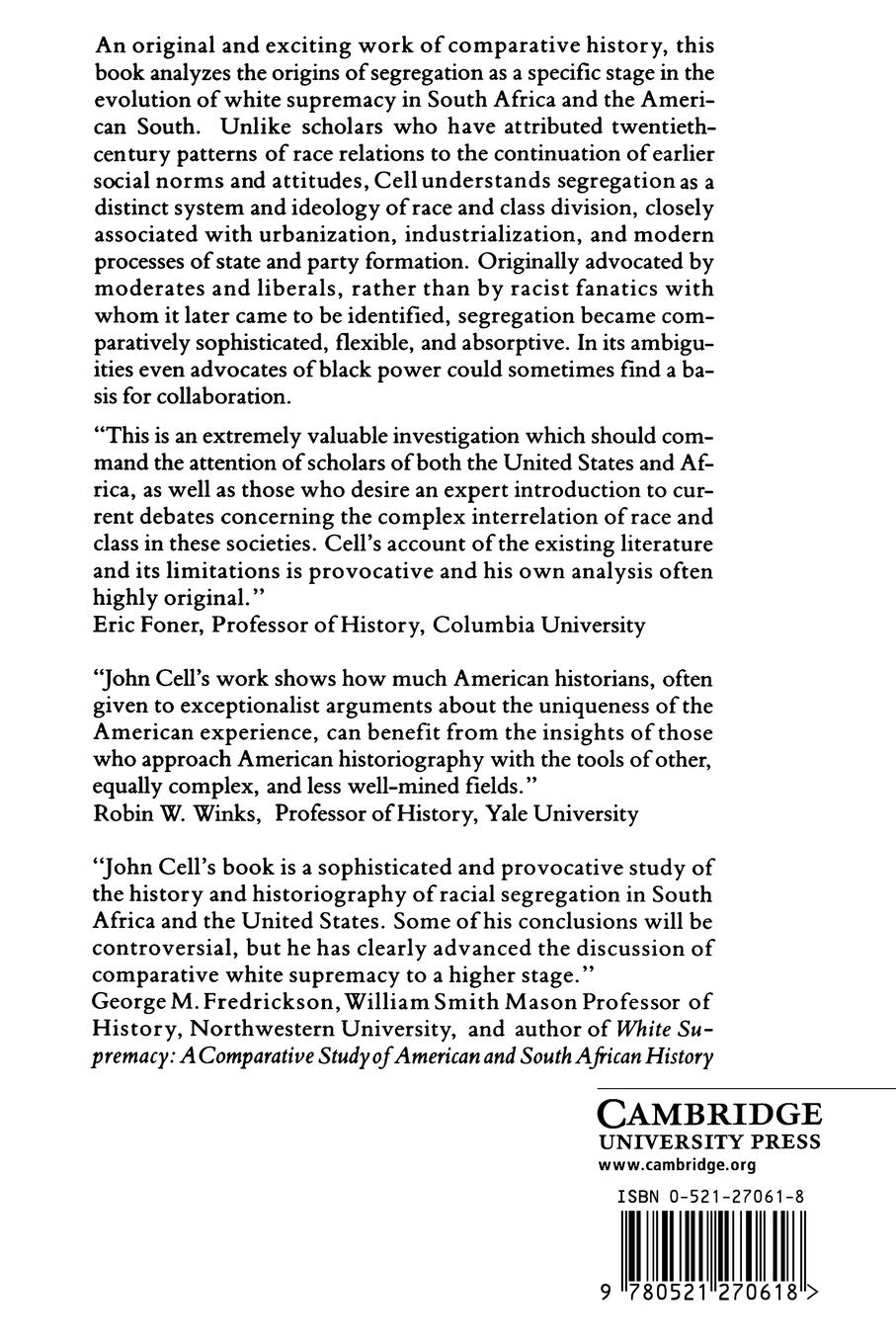 Rückseitencover The Highest Stage of White Supremacy