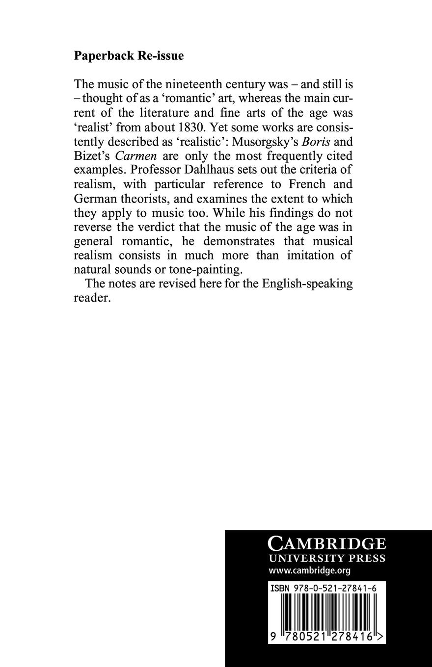 Rückseitencover Realism in Nineteenth-Century Music