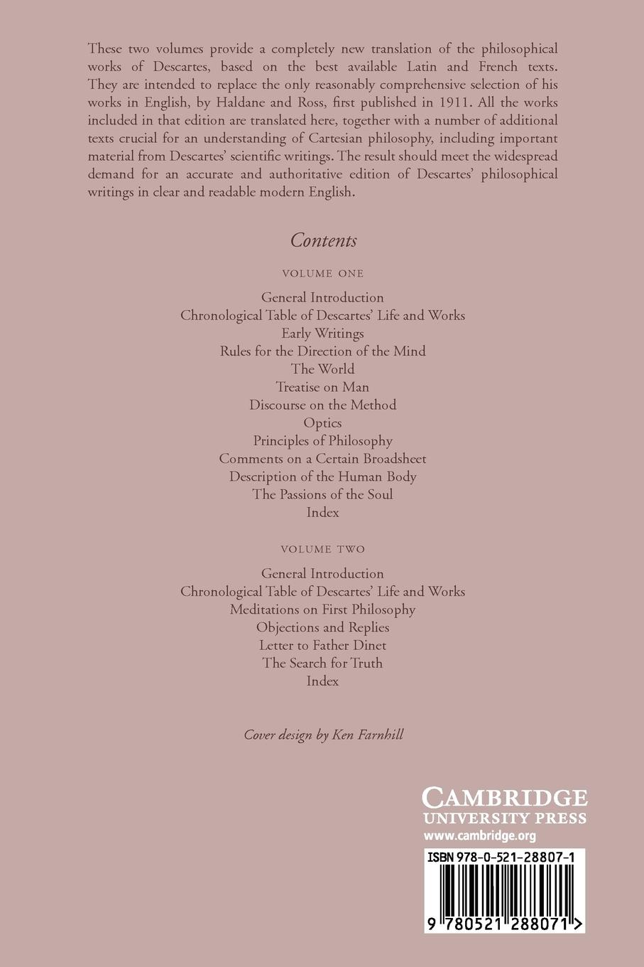 Rückseitencover The Philosophical Writings of Descartes