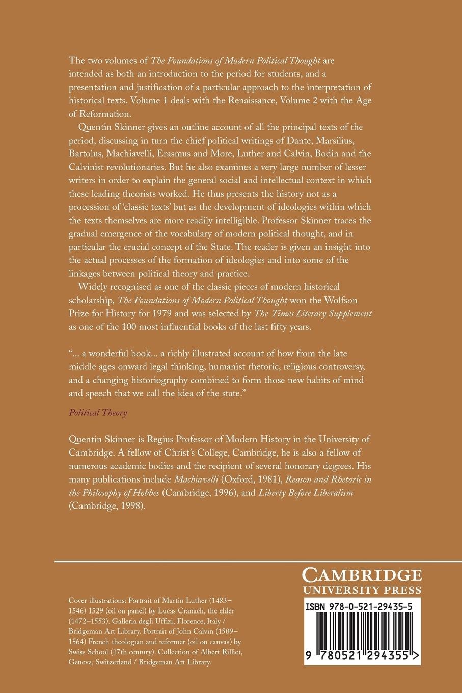 Rückseitencover The Foundations of Modern Political Thought