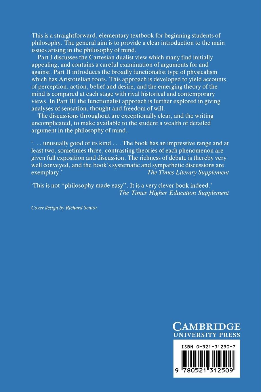 Rückseitencover The Philosophy of Mind