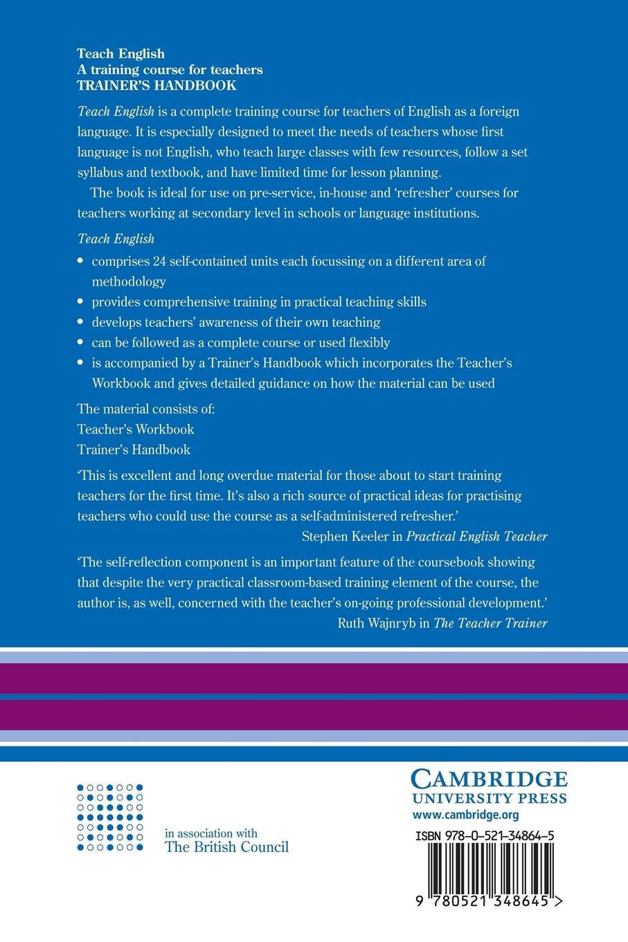 Rückseitencover Teach English Trainer's Handbook