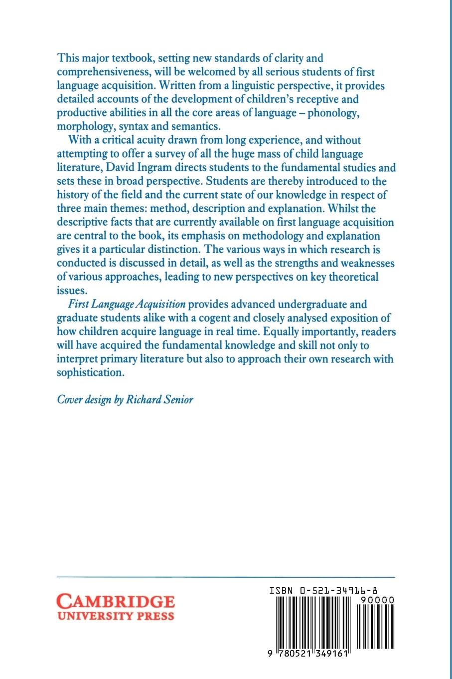 Rückseitencover First Language Acquisition