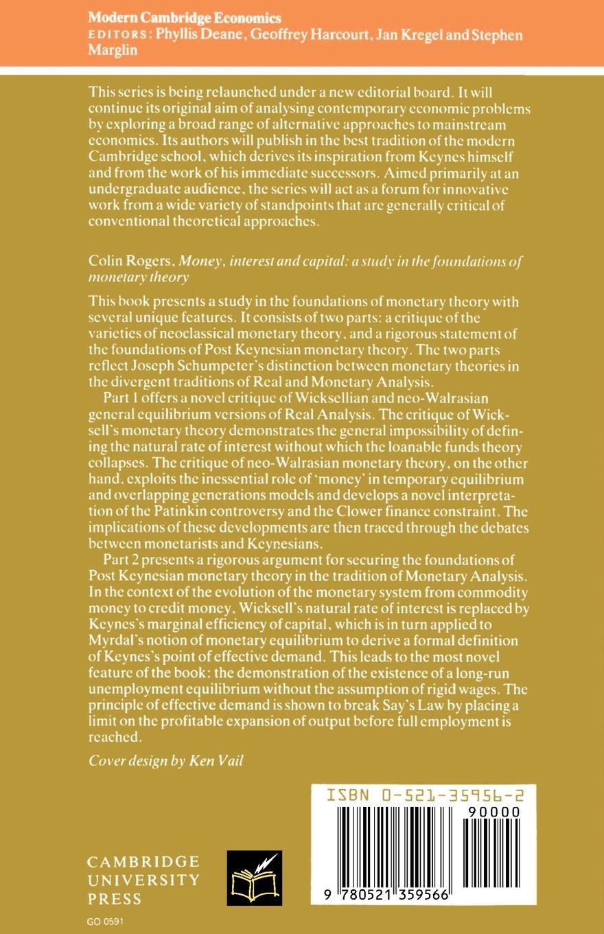 Rückseitencover Money, Interest, and Capital