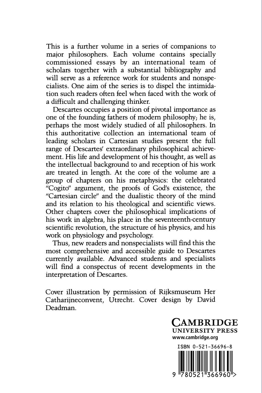 Rückseitencover The Cambridge Companion to Descartes