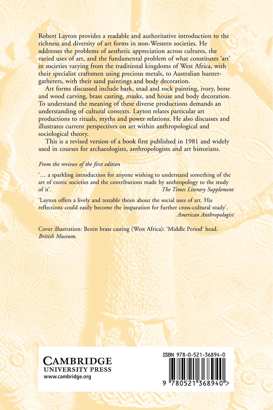 Rückseitencover The Anthropology of Art